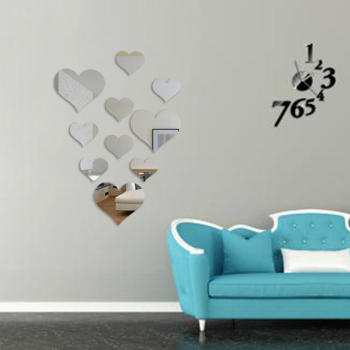 Cross-Border Home Love Mirror Wall Stickers Decorative Background Wall Acrylic Mirror