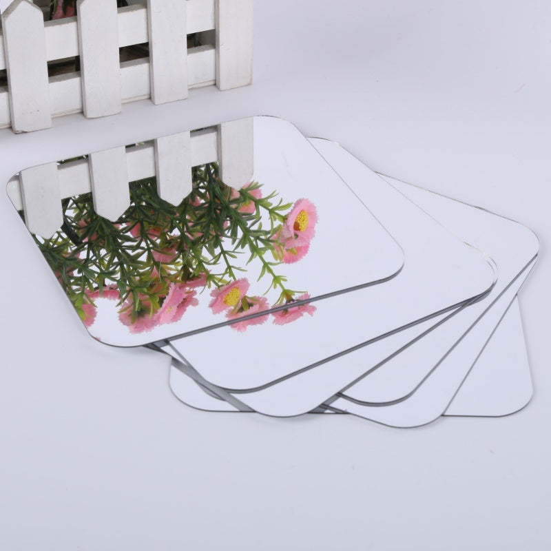 6Pcs Square Mirror Tile Wall Ers 3D Decal Mosaic Home Room D