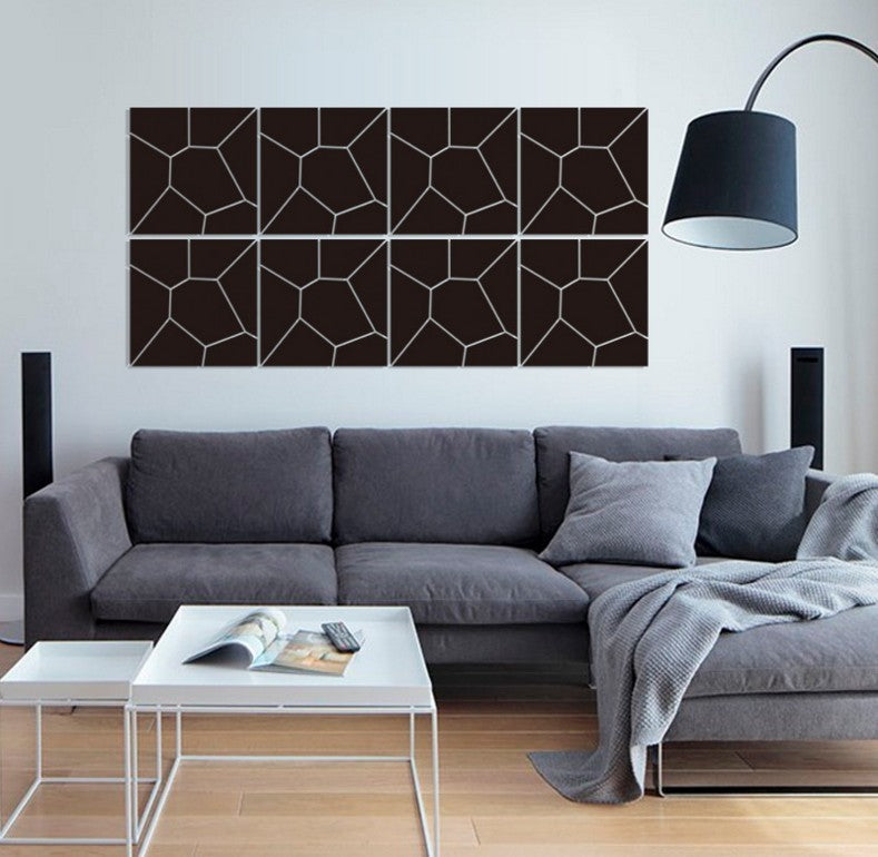 Home Decoration Geometric Puzzle Combination Mirror Wall Stickers Bedside Ice Crack