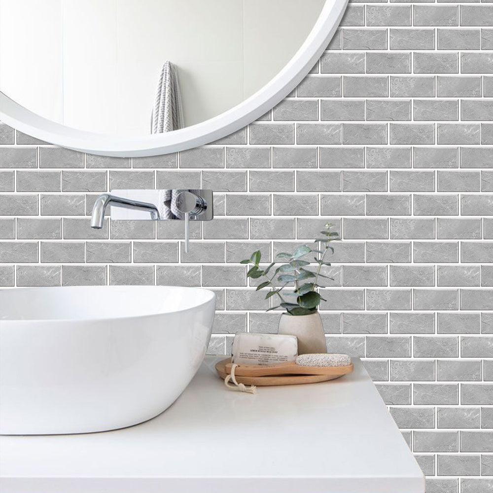 Gray Marble Pvc Wall Stickers Tile Paste Peel And Stick Wallpaper Self-Adhesive Waterproof And Oil-proof Kitchen Bathroom DIY Modern Style Wall Stickers Wall Decor