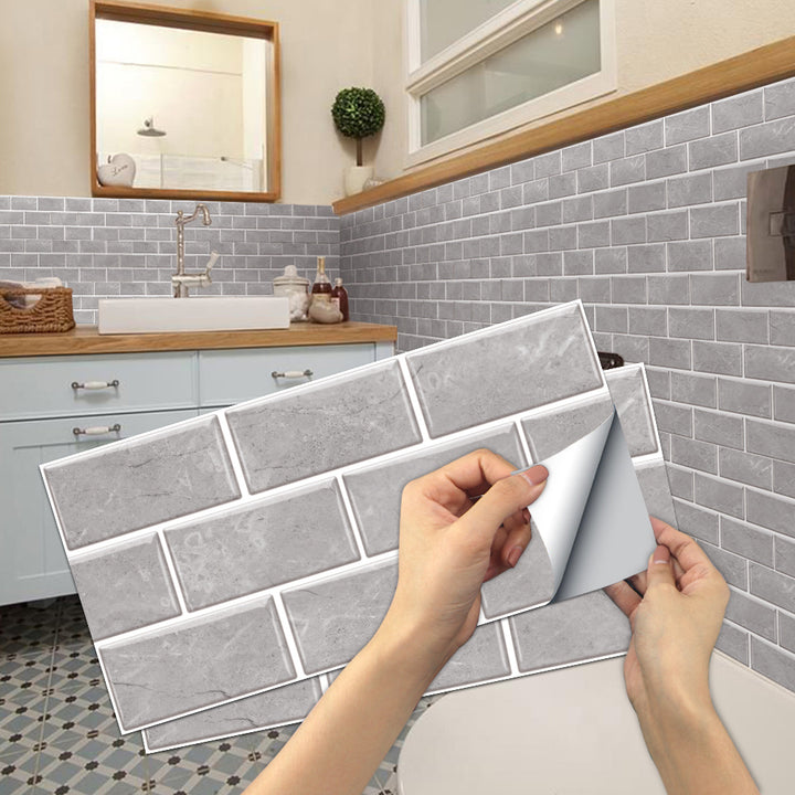Gray Marble Pvc Wall Stickers Tile Paste Peel And Stick Wallpaper Self-Adhesive Waterproof And Oil-proof Kitchen Bathroom DIY Modern Style Wall Stickers Wall Decor