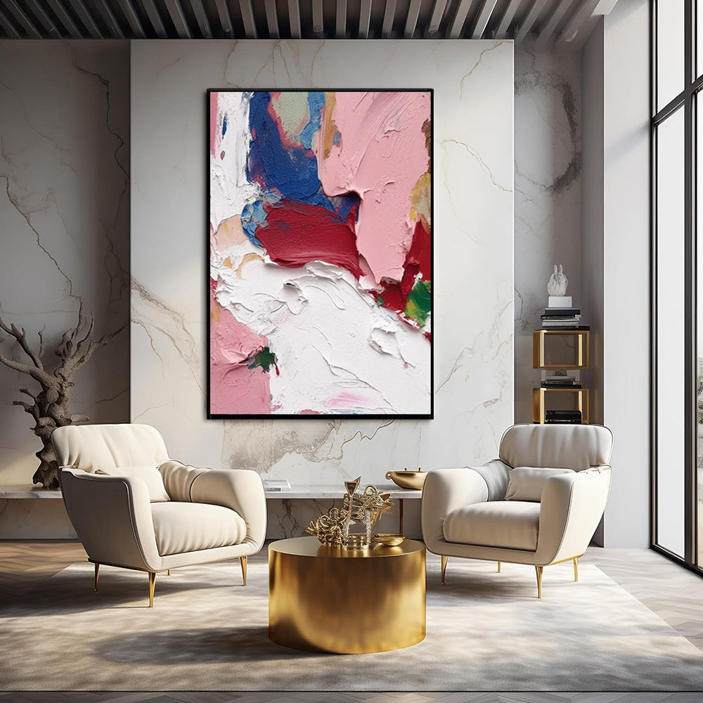 Modern Light Luxury Thick Oil Knife Oil Painting On Canvas Handmade Modern Abstract Wall Art Screen Partition Living Room Entry Home Decor Blocking Dining Painting