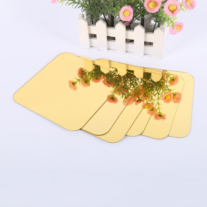 6Pcs Square Mirror Tile Wall Ers 3D Decal Mosaic Home Room D