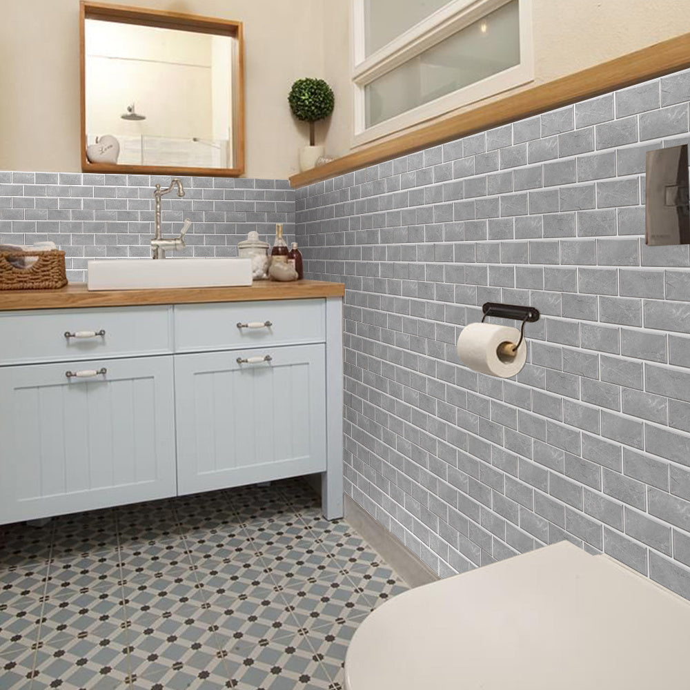 Gray Marble Pvc Wall Stickers Tile Paste Peel And Stick Wallpaper Self-Adhesive Waterproof And Oil-proof Kitchen Bathroom DIY Modern Style Wall Stickers Wall Decor