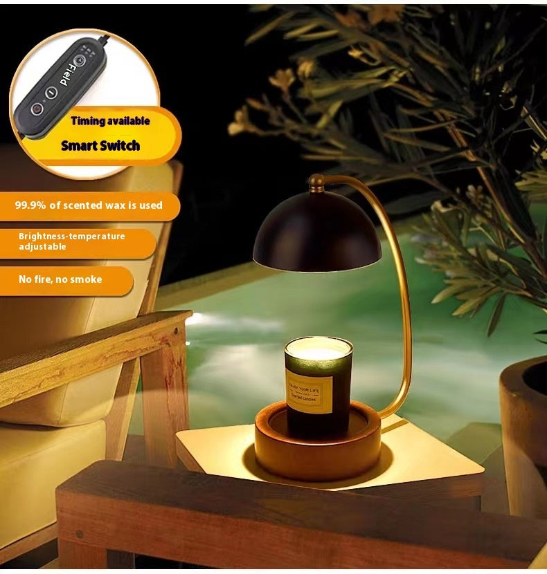 Minimalist Bedside Wooden Fused Candle Lamp