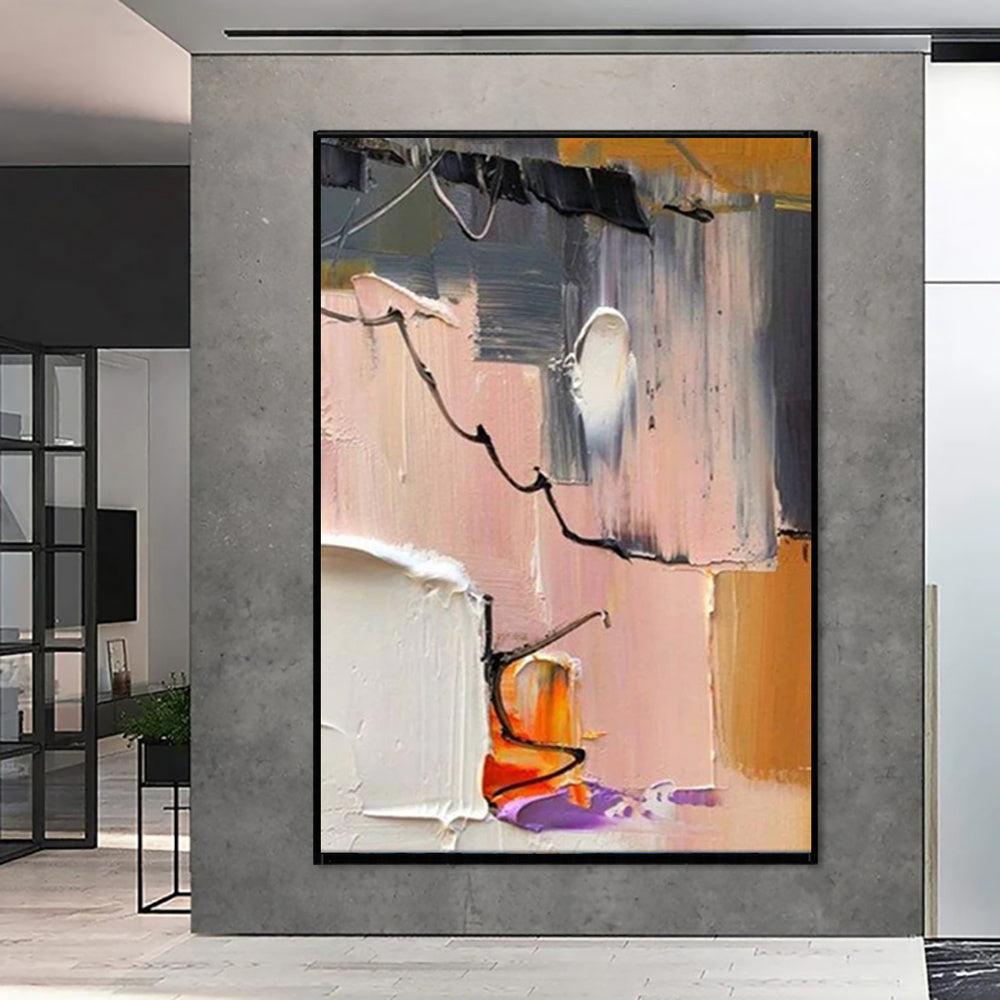 Modern Light Luxury Thick Oil Knife Oil Painting On Canvas Handmade Modern Abstract Wall Art Screen Partition Living Room Entry Home Decor Blocking Dining Painting