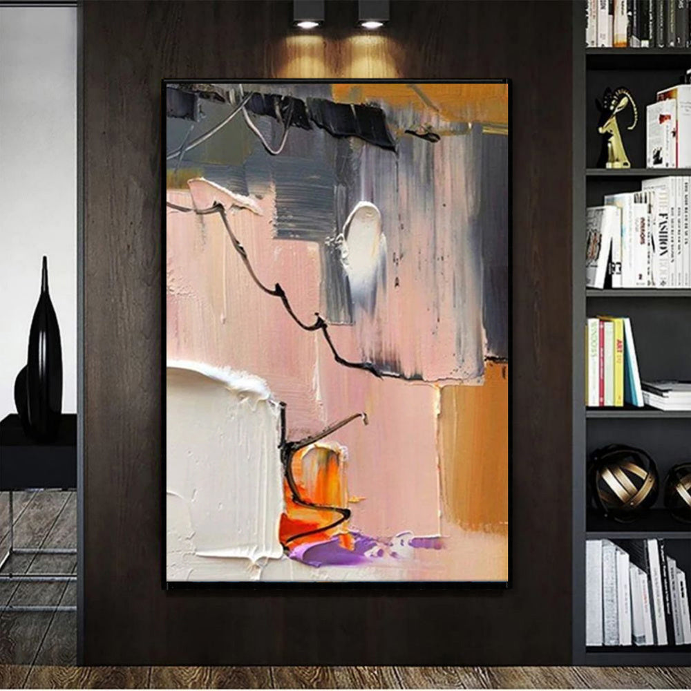 Modern Light Luxury Thick Oil Knife Oil Painting On Canvas Handmade Modern Abstract Wall Art Screen Partition Living Room Entry Home Decor Blocking Dining Painting