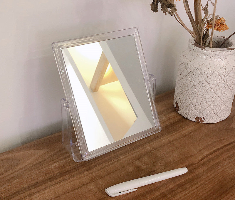 Dressing Table Mirror Desktop Double-sided Desktop Portable Home Bedroom