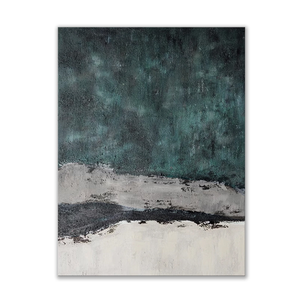 Large Abstract Handmade Painting Retro Green Texture Abstract Wall Art  Wabi-sabi Modern Home Living Room Decor