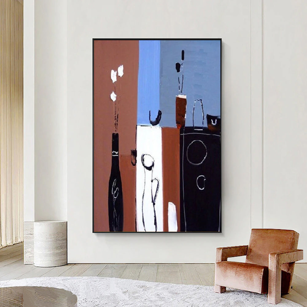 Handmade Oil Painting Canvas Wall Art Decoration Retro Abstract For Home Room Decor Rolled Frameless Unstretched Painting