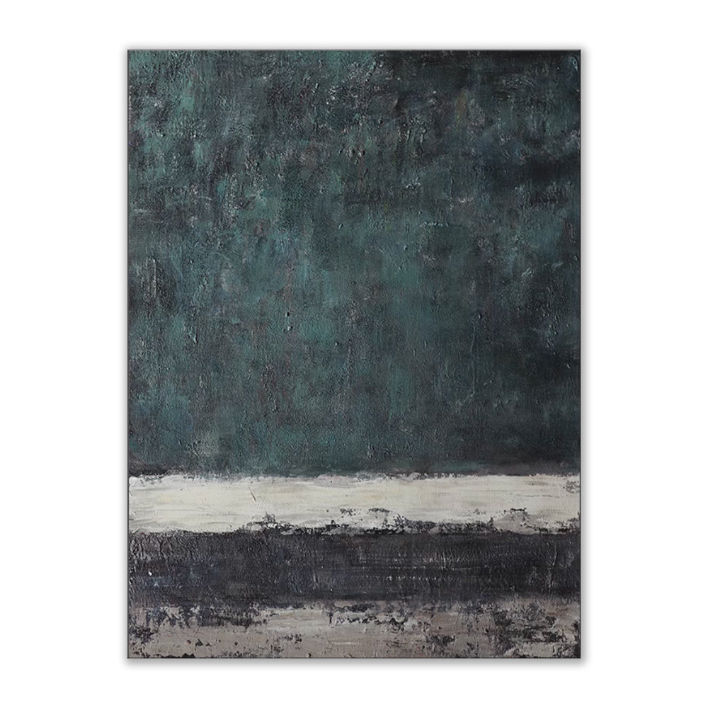 Large Abstract Handmade Painting Retro Green Texture Abstract Wall Art  Wabi-sabi Modern Home Living Room Decor