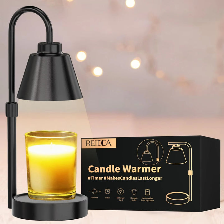Candle Warmer Lamp Timer, Dimmable Adjustable Height Wax Melt for Large 3 Wicks Scented Candles (Up to D-4/H-6.6 Inches)