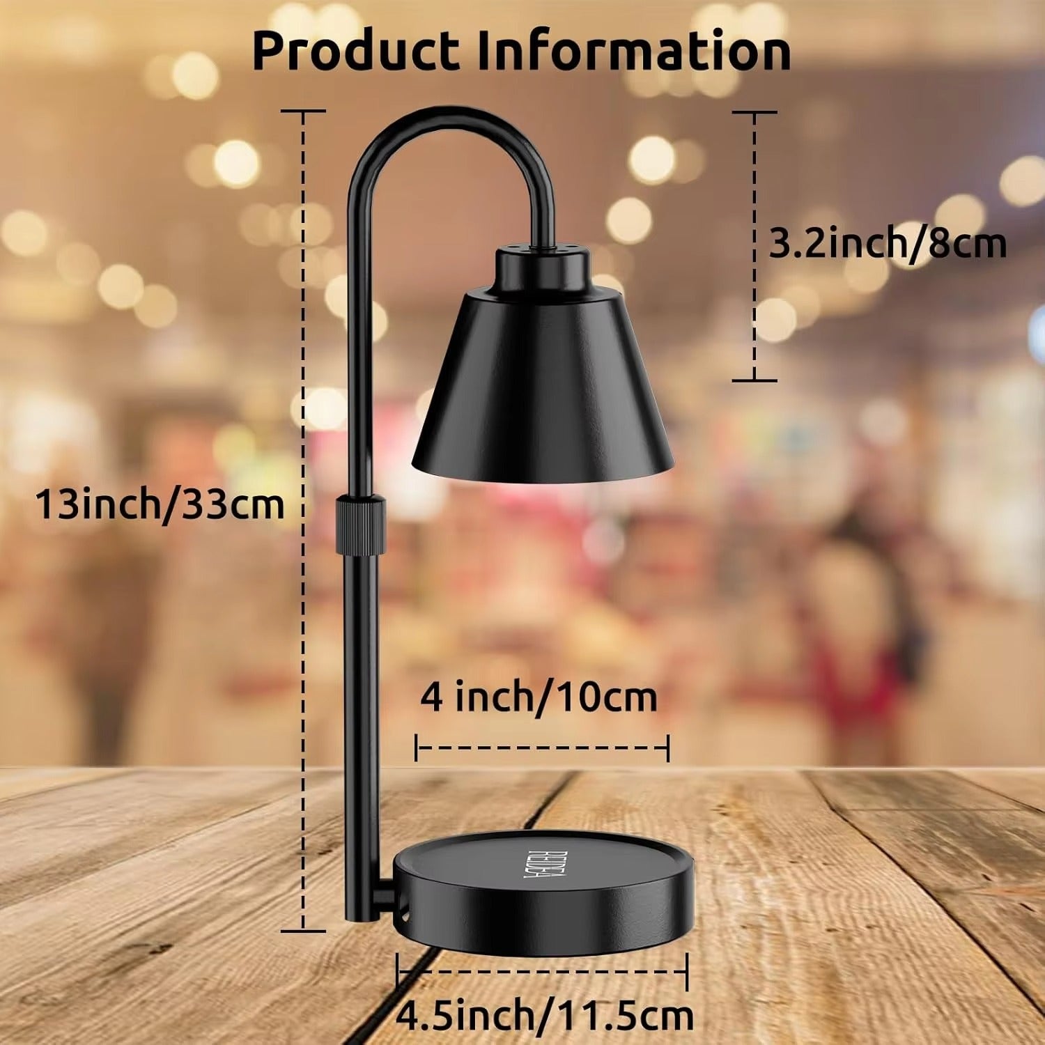 Candle Warmer Lamp Timer, Dimmable Adjustable Height Wax Melt for Large 3 Wicks Scented Candles (Up to D-4/H-6.6 Inches)