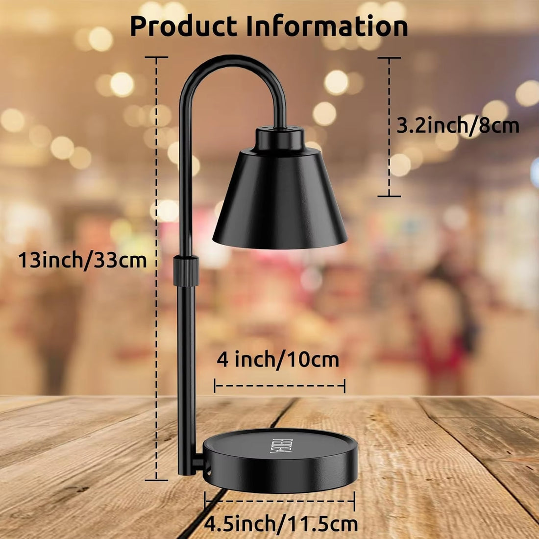 Candle Warmer Lamp Timer, Dimmable Adjustable Height Wax Melt for Large 3 Wicks Scented Candles (Up to D-4/H-6.6 Inches)